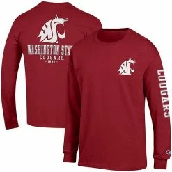Men's Champion Crimson Washington State Cougars Team Stack Long Sleeve T-Shirt 3 Men's Champion Crimson Washington State Cougars Team Stack Long Sleeve T-Shirt -Champion shop unnamed file 10117