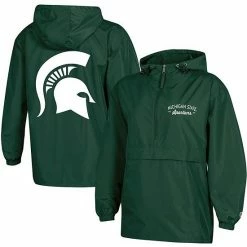 Women's Champion Green Michigan State Spartans Packable Half-Zip Light Rain Jacket