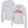 Women's Champion Ash Clemson Tigers Vintage Wash Reverse Weave Cinch Pullover Hoodie -Champion shop unnamed file 10221
