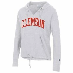 Women's Champion Ash Clemson Tigers Vintage Wash Reverse Weave Cinch Pullover Hoodie 4 Women's Champion Ash Clemson Tigers Vintage Wash Reverse Weave Cinch Pullover Hoodie -Champion shop unnamed file 10223