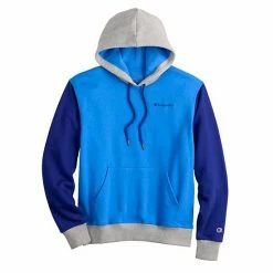 Men's Champion® Colorblock Powerblend Fleece Hoodie Blue Jay Valiant Blue -Champion shop unnamed file 1023
