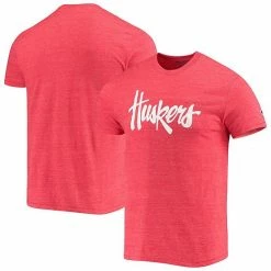 Men's Champion Heathered Scarlet Nebraska Huskers Vault Logo Tri-Blend T-Shirt -Champion shop unnamed file 10327