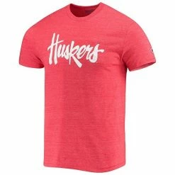Men's Champion Heathered Scarlet Nebraska Huskers Vault Logo Tri-Blend T-Shirt -Champion shop unnamed file 10328