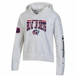 Women's Champion Heathered Gray Columbus Blue Jackets Reverse Weave Pullover Hoodie 4 Women's Champion Heathered Gray Columbus Blue Jackets Reverse Weave Pullover Hoodie -Champion shop unnamed file 10340