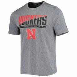 Men's Champion Gray Nebraska Huskers Wordmark Slash T-Shirt 4 Men's Champion Gray Nebraska Huskers Wordmark Slash T-Shirt -Champion shop unnamed file 10456