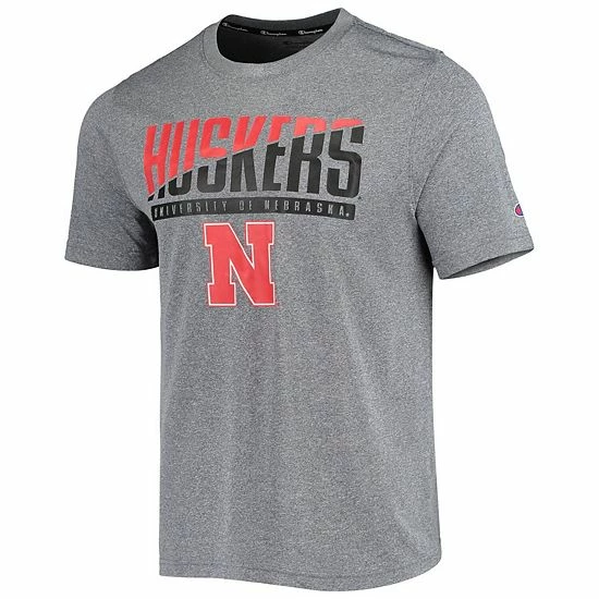 Men's Champion Gray Nebraska Huskers Wordmark Slash T-Shirt Men's Champion Gray Nebraska Huskers Wordmark Slash T-Shirt -Champion shop unnamed file 10456