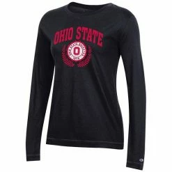 Women's Champion Black Ohio State Buckeyes University Laurels Long Sleeve T-Shirt