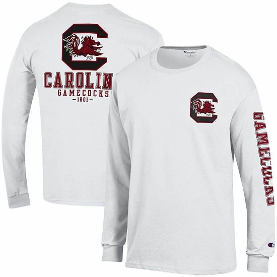 Men's Champion White South Carolina Gamecocks Team Stack 3-Hit Long Sleeve T-Shirt Men's Champion White South Carolina Gamecocks Team Stack 3-Hit Long Sleeve T-Shirt -Champion shop unnamed file 10558