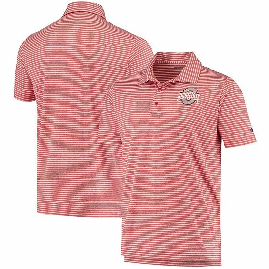 Men's Champion Scarlet Ohio State Buckeyes Stadium Stripe Polo Men's Champion Scarlet Ohio State Buckeyes Stadium Stripe Polo -Champion shop unnamed file 10579