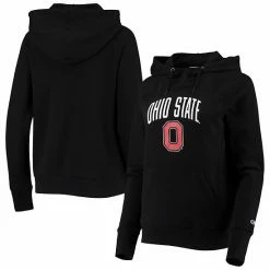 Women's Champion Black Ohio State Buckeyes Arch Team Logo Raglan Pullover Hoodie