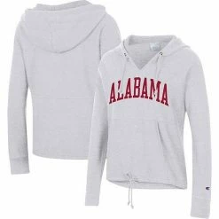 Women's Champion Ash Alabama Crimson Tide Vintage Wash Reverse Weave Cinch Pullover Hoodie -Champion shop unnamed file 10737