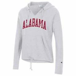 Women's Champion Ash Alabama Crimson Tide Vintage Wash Reverse Weave Cinch Pullover Hoodie -Champion shop unnamed file 10738