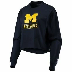 Women's Champion Navy Michigan Wolverines Boyfriend Cropped Long Sleeve T-Shirt 4 Women's Champion Navy Michigan Wolverines Boyfriend Cropped Long Sleeve T-Shirt -Champion shop unnamed file 10742
