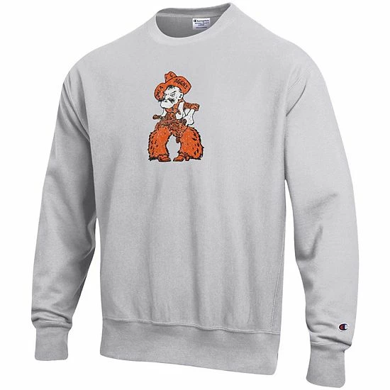 Men's Champion Heathered Gray Oklahoma State Cowboys Vault Logo Reverse Weave Pullover Sweatshirt Men's Champion Heathered Gray Oklahoma State Cowboys Vault Logo Reverse Weave Pullover Sweatshirt -Champion shop unnamed file 10800