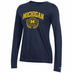 Women's Champion Navy Michigan Wolverines University Laurels Long Sleeve T-Shirt