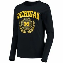 Women's Champion Navy Michigan Wolverines University Laurels Long Sleeve T-Shirt -Champion shop unnamed file 10806