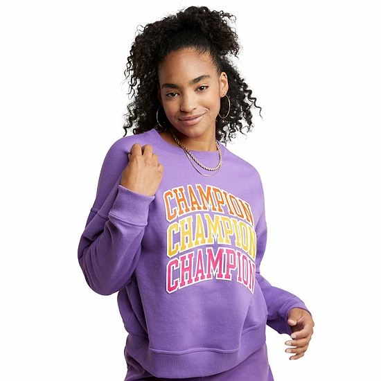 Women's Champion® Powerblend Fleece Crewneck Sweatshirt Oxford Gray 7 Women's Champion® Powerblend Fleece Crewneck Sweatshirt Oxford Gray - Image 5