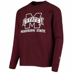 Youth Champion Maroon Mississippi State Bulldogs Lockup Long Sleeve T-Shirt -Champion shop unnamed file 10810