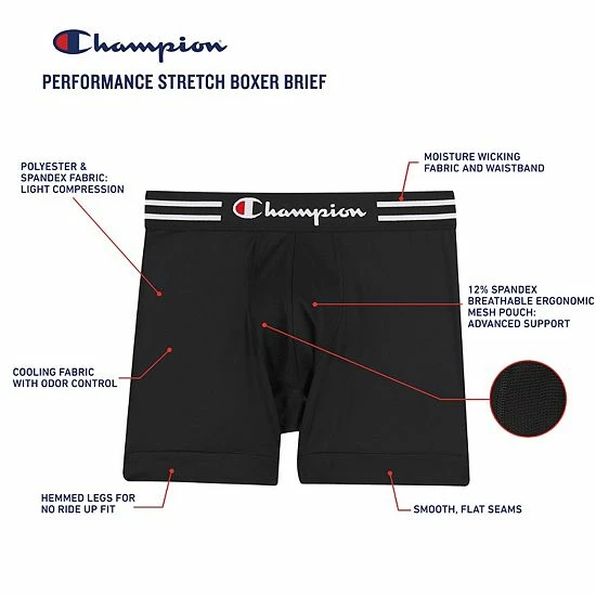 Men's Champion 3-Pack Performance Boxer Brief Black Men's Champion 3-Pack Performance Boxer Brief Black -Champion shop unnamed file 1103