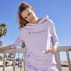Women's Champion® Midweight Jersey Hoodie Urban Lilac -Champion shop unnamed file 1133