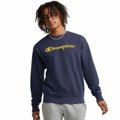 Men's Champion® Vintage Wash Varsity Fleece Crew Sweatshirt Solar Wash Forest Peak -Champion shop unnamed file 1144