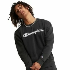 Men's Champion® Vintage Wash Varsity Fleece Crew Sweatshirt Solar Wash Forest Peak -Champion shop unnamed file 1146