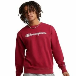 Men's Champion® Vintage Wash Varsity Fleece Crew Sweatshirt Solar Wash Forest Peak -Champion shop unnamed file 1147