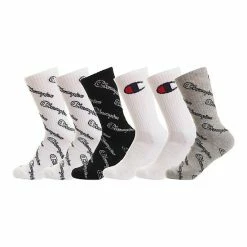Boys Champion® 6-Pack Script Crew Socks Black -Champion shop unnamed file 1169