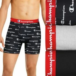 Men's Champion 3-Pack Cotton Stretch Boxer Briefs Black Grey Script -Champion shop unnamed file 1228