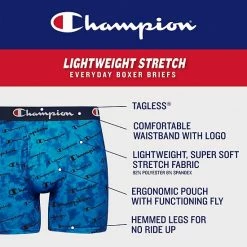 Men's Champion 3-Pack Lightweight Stretch Boxer Brief Black Grey -Champion shop unnamed file 1307