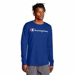 Men's Champion® Long Sleeve Logo Graphic Tee Bright Royal -Champion shop unnamed file 1352