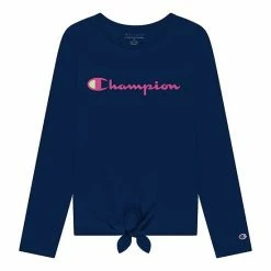Girls 7-16 Champion® Classic Script Tie Front Tee Light Pink -Champion shop unnamed file 1444