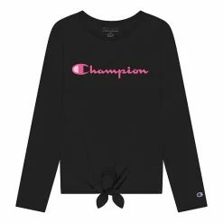 Girls 7-16 Champion® Classic Script Tie Front Tee Light Pink -Champion shop unnamed file 1445