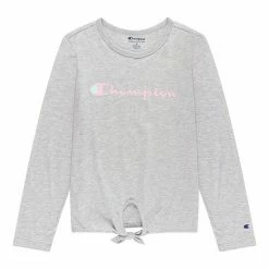 Girls 7-16 Champion® Classic Script Tie Front Tee Light Pink -Champion shop unnamed file 1446