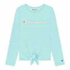 Girls 7-16 Champion® Classic Script Tie Front Tee Light Pink -Champion shop unnamed file 1448