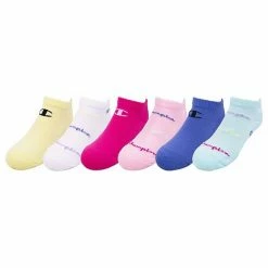 Girls Champion® Script 6-Pack No Show Socks Honey Yellow -Champion shop unnamed file 1454
