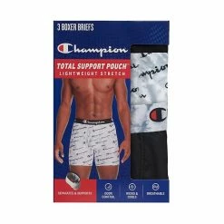 Men's Champion 3-Pack Total Support Pouch Lightweight Stretch Boxer Brief Black Grey -Champion shop unnamed file 1543
