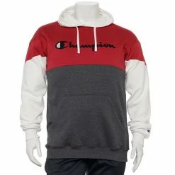 Big & Tall Champion® Colorblock Fleece Hoodie Black White Heather -Champion shop unnamed file 1593