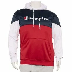 Big & Tall Champion® Colorblock Fleece Hoodie Black White Heather -Champion shop unnamed file 1596