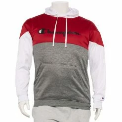 Big & Tall Champion® Colorblock Fleece Hoodie Black White Heather -Champion shop unnamed file 1597