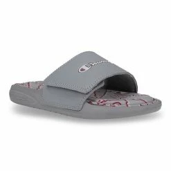Champion® Vital Script Women's Slide Sandals Light Gray -Champion shop unnamed file 1667