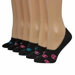 Women's Champion 6 Pack Invisible Liner Socks Pink White Black -Champion shop unnamed file 1753