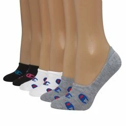Women's Champion 6 Pack Invisible Liner Socks Pink White Black -Champion shop unnamed file 1755
