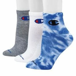 Women's Champion 3-Pack Tie Dye Ankle Socks #CHWT20 Blue Dye -Champion shop unnamed file 1763