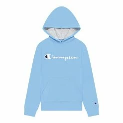 Kids 7-20 Champion® Script Fleece Hoodie Gray