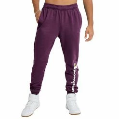Men's Champion® Powerblend Graphic Fleece Joggers Plum Port -Champion shop unnamed file 182
