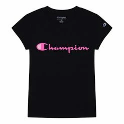 Girls 7-16 Champion® Signature Script Graphic Tee Black Pink -Champion shop unnamed file 1835
