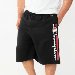 Big & Tall Champion® Vertical Script Fleece Shorts Charcoal Heather -Champion shop unnamed file 1895