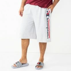 Big & Tall Champion® Vertical Script Fleece Shorts Charcoal Heather -Champion shop unnamed file 1897