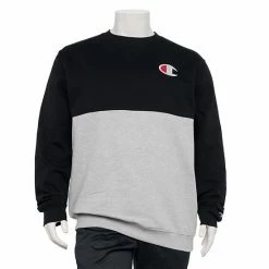 Big & Tall Champion® Colorblock Sweatshirt Black Heather